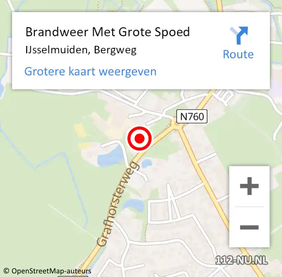 Locatie op kaart van de 112 melding: Brandweer Met Grote Spoed Naar IJsselmuiden, Bergweg op 29 augustus 2017 12:48