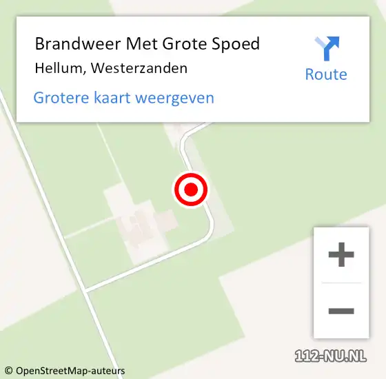 Locatie op kaart van de 112 melding: Brandweer Met Grote Spoed Naar Hellum, Westerzanden op 29 augustus 2017 13:29