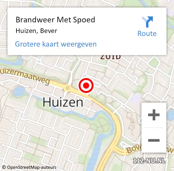 Locatie op kaart van de 112 melding: Brandweer Met Spoed Naar Huizen, Bever op 29 augustus 2017 13:53