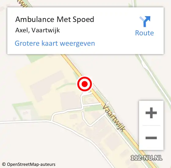 Locatie op kaart van de 112 melding: Ambulance Met Spoed Naar Axel, Vaartwijk op 29 augustus 2017 14:12