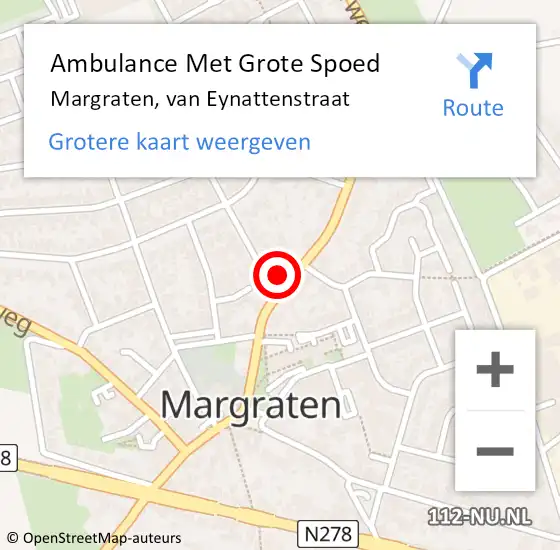 Locatie op kaart van de 112 melding: Ambulance Met Grote Spoed Naar Margraten, van Eynattenstraat op 20 september 2013 21:58