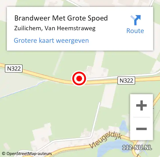 Locatie op kaart van de 112 melding: Brandweer Met Grote Spoed Naar Zuilichem, Van Heemstraweg op 29 augustus 2017 15:30