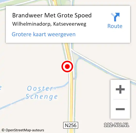 Locatie op kaart van de 112 melding: Brandweer Met Grote Spoed Naar Wilhelminadorp, Katseveerweg op 29 augustus 2017 15:51