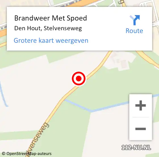 Locatie op kaart van de 112 melding: Brandweer Met Spoed Naar Den Hout, Stelvenseweg op 29 augustus 2017 15:55