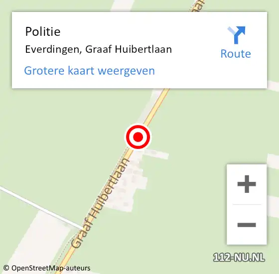 Locatie op kaart van de 112 melding: Politie Everdingen, Graaf Huibertlaan op 29 augustus 2017 16:30