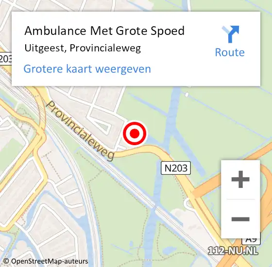 Locatie op kaart van de 112 melding: Ambulance Met Grote Spoed Naar Uitgeest, Provincialeweg op 29 augustus 2017 17:32