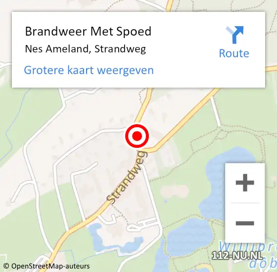Locatie op kaart van de 112 melding: Brandweer Met Spoed Naar Nes Ameland, Strandweg op 29 augustus 2017 18:04
