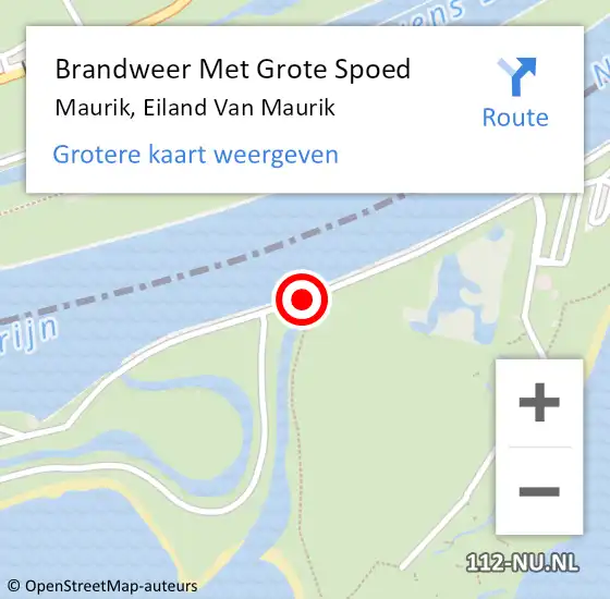 Locatie op kaart van de 112 melding: Brandweer Met Grote Spoed Naar Maurik, Eiland Van Maurik op 29 augustus 2017 18:18