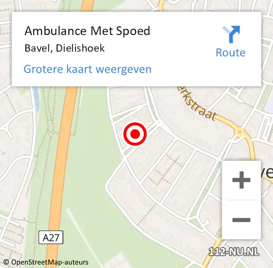 Locatie op kaart van de 112 melding: Ambulance Met Spoed Naar Bavel, Dielishoek op 29 augustus 2017 19:11