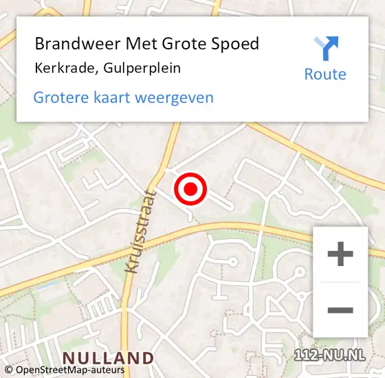 Locatie op kaart van de 112 melding: Brandweer Met Grote Spoed Naar Kerkrade, Gulperplein op 29 augustus 2017 20:37