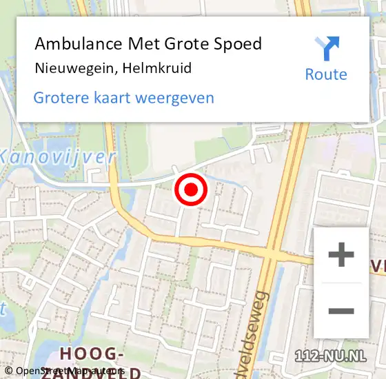 Locatie op kaart van de 112 melding: Ambulance Met Grote Spoed Naar Nieuwegein, Helmkruid op 29 augustus 2017 21:00