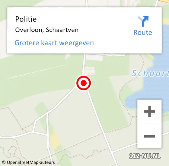 Locatie op kaart van de 112 melding: Politie Overloon, Schaartven op 29 augustus 2017 22:15