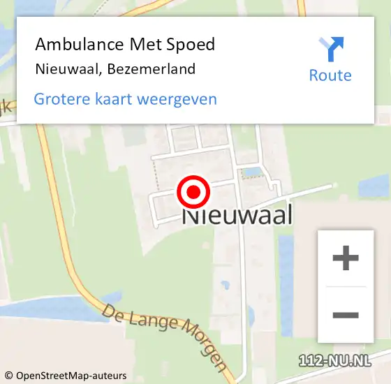 Locatie op kaart van de 112 melding: Ambulance Met Spoed Naar Nieuwaal, Bezemerland op 29 augustus 2017 23:02
