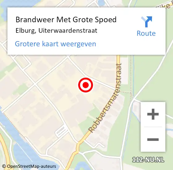 Locatie op kaart van de 112 melding: Brandweer Met Grote Spoed Naar Elburg, Uiterwaardenstraat op 29 augustus 2017 23:07