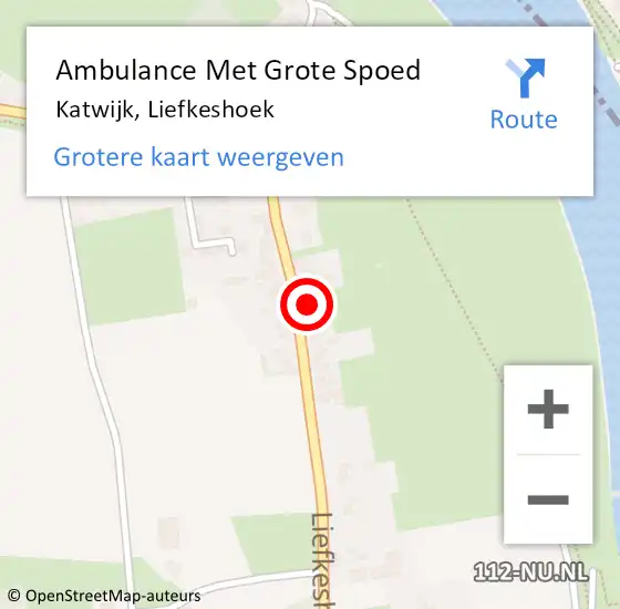 Locatie op kaart van de 112 melding: Ambulance Met Grote Spoed Naar Katwijk, Liefkeshoek op 31 januari 2014 01:03