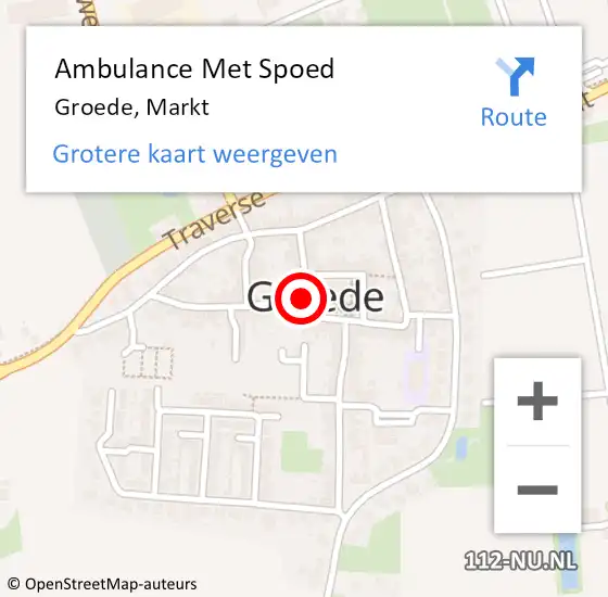 Locatie op kaart van de 112 melding: Ambulance Met Spoed Naar Groede, Markt op 30 augustus 2017 04:23