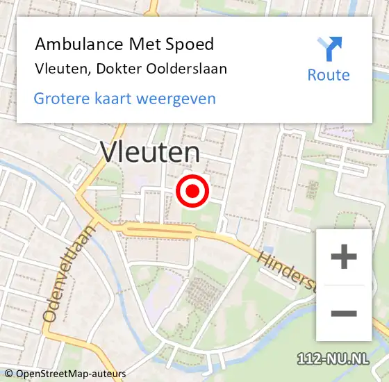 Locatie op kaart van de 112 melding: Ambulance Met Spoed Naar Vleuten, Dokter Oolderslaan op 31 januari 2014 01:27