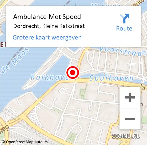 Locatie op kaart van de 112 melding: Ambulance Met Spoed Naar Dordrecht, Kleine Kalkstraat op 30 augustus 2017 07:50