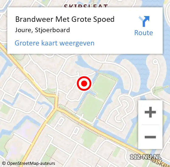 Locatie op kaart van de 112 melding: Brandweer Met Grote Spoed Naar Joure, Stjoerboard op 30 augustus 2017 09:18