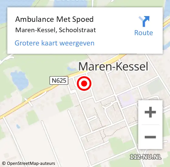 Locatie op kaart van de 112 melding: Ambulance Met Spoed Naar Maren-Kessel, Schoolstraat op 30 augustus 2017 09:27