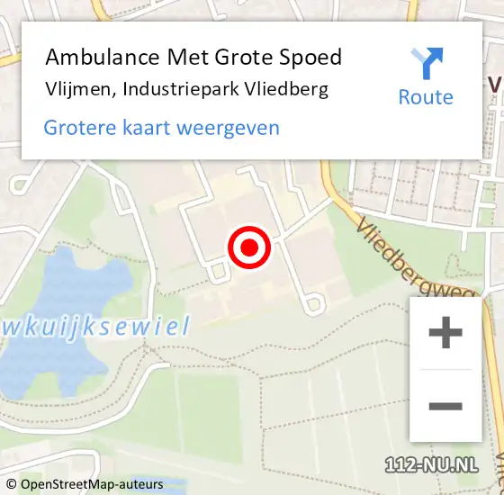 Locatie op kaart van de 112 melding: Ambulance Met Grote Spoed Naar Vlijmen, Industriepark Vliedberg op 30 augustus 2017 09:55