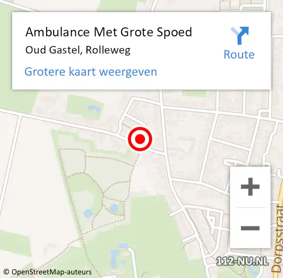 Locatie op kaart van de 112 melding: Ambulance Met Grote Spoed Naar Oud Gastel, Rolleweg op 30 augustus 2017 09:58