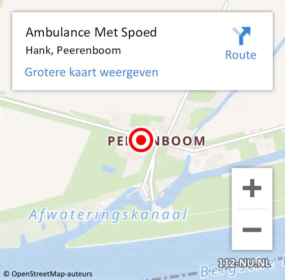 Locatie op kaart van de 112 melding: Ambulance Met Spoed Naar Hank, Peerenboom op 30 augustus 2017 10:24