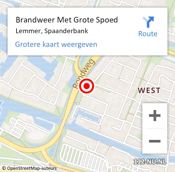 Locatie op kaart van de 112 melding: Brandweer Met Grote Spoed Naar Lemmer, Spaanderbank op 30 augustus 2017 11:00