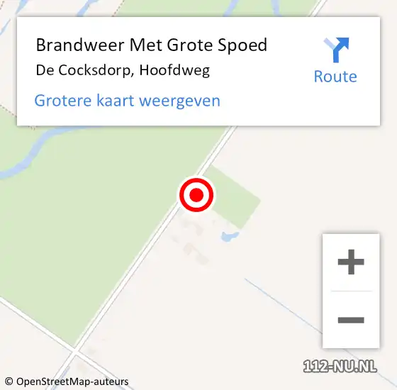 Locatie op kaart van de 112 melding: Brandweer Met Grote Spoed Naar De Cocksdorp, Hoofdweg op 30 augustus 2017 11:28