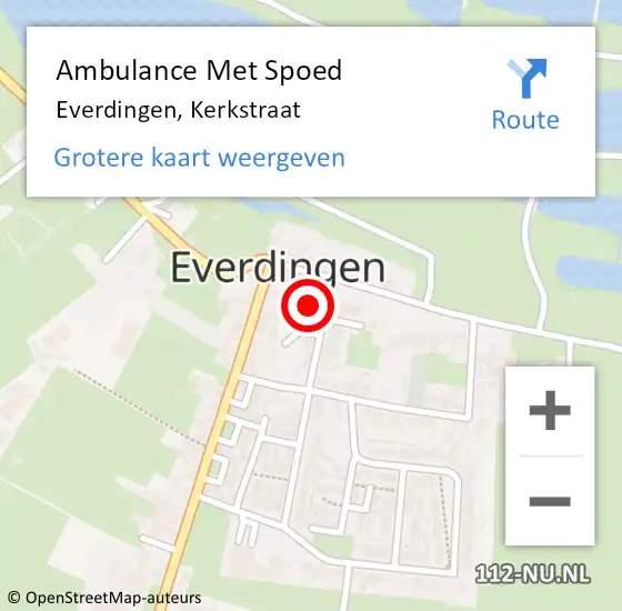 Locatie op kaart van de 112 melding: Ambulance Met Spoed Naar Everdingen, Kerkstraat op 31 januari 2014 03:07