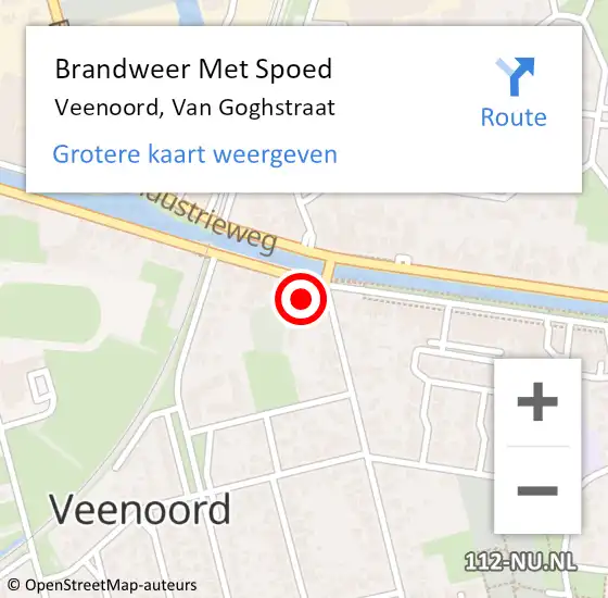 Locatie op kaart van de 112 melding: Brandweer Met Spoed Naar Veenoord, Van Goghstraat op 30 augustus 2017 11:31