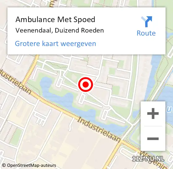 Locatie op kaart van de 112 melding: Ambulance Met Spoed Naar Veenendaal, Duizend Roeden op 30 augustus 2017 11:46