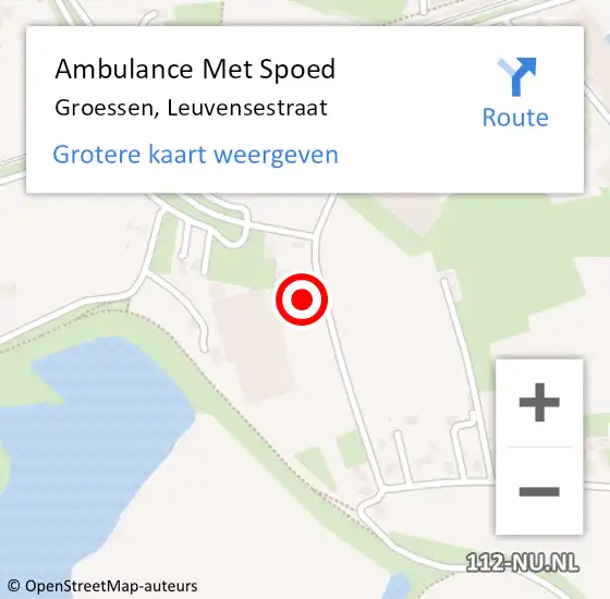 Locatie op kaart van de 112 melding: Ambulance Met Spoed Naar Groessen, Leuvensestraat op 30 augustus 2017 12:19