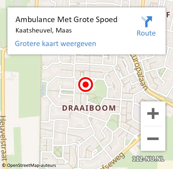 Locatie op kaart van de 112 melding: Ambulance Met Grote Spoed Naar Kaatsheuvel, Maas op 30 augustus 2017 12:31