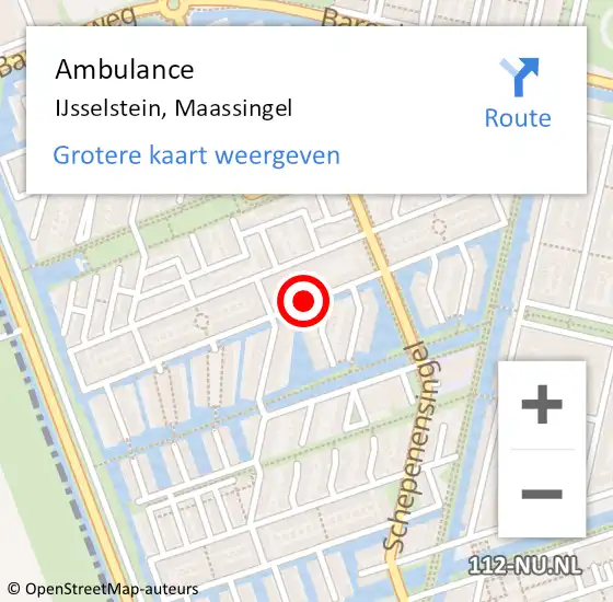 Locatie op kaart van de 112 melding: Ambulance IJsselstein, Maassingel op 30 augustus 2017 13:46