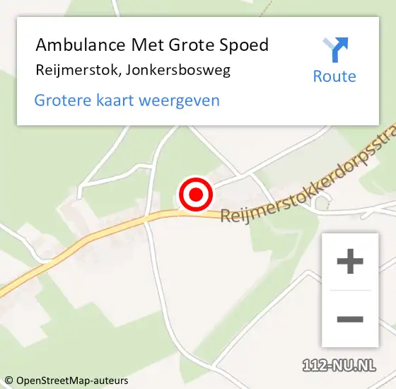 Locatie op kaart van de 112 melding: Ambulance Met Grote Spoed Naar Reijmerstok, Jonkersbosweg op 31 januari 2014 03:33