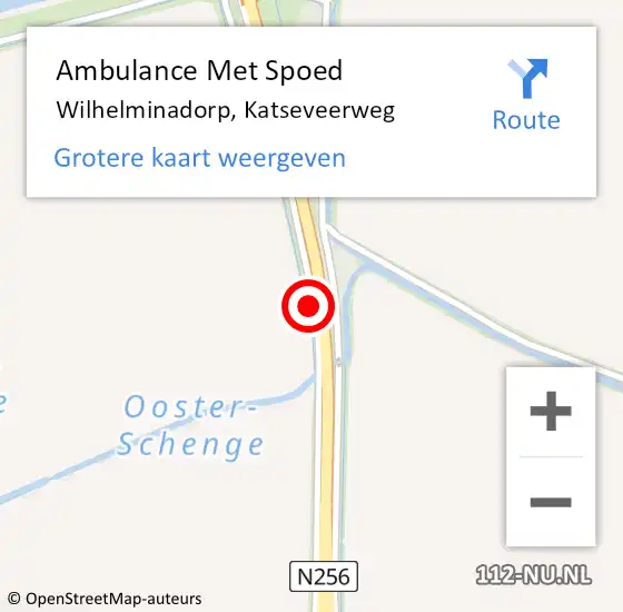 Locatie op kaart van de 112 melding: Ambulance Met Spoed Naar Wilhelminadorp, Katseveerweg op 30 augustus 2017 14:25