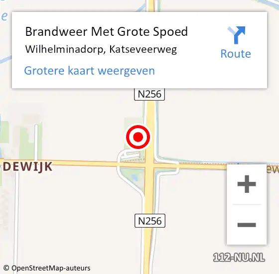 Locatie op kaart van de 112 melding: Brandweer Met Grote Spoed Naar Wilhelminadorp, Katseveerweg op 30 augustus 2017 14:27