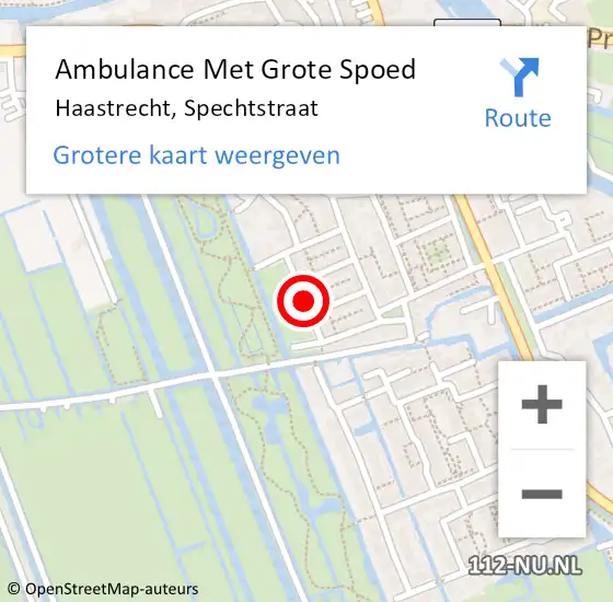 Locatie op kaart van de 112 melding: Ambulance Met Grote Spoed Naar Haastrecht, Spechtstraat op 30 augustus 2017 15:28