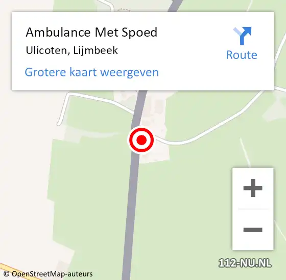 Locatie op kaart van de 112 melding: Ambulance Met Spoed Naar Ulicoten, Lijmbeek op 30 augustus 2017 16:17