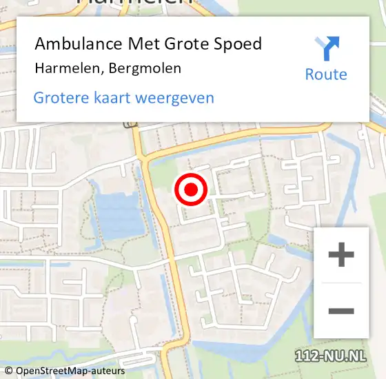 Locatie op kaart van de 112 melding: Ambulance Met Grote Spoed Naar Harmelen, Bergmolen op 30 augustus 2017 18:11