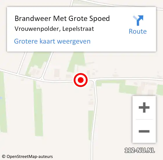 Locatie op kaart van de 112 melding: Brandweer Met Grote Spoed Naar Vrouwenpolder, Lepelstraat op 30 augustus 2017 18:24