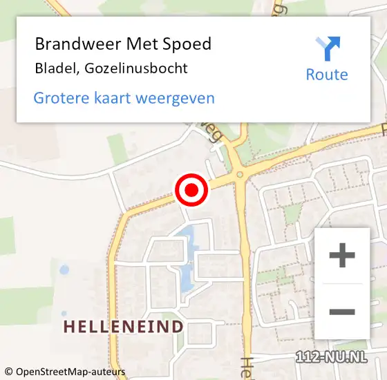 Locatie op kaart van de 112 melding: Brandweer Met Spoed Naar Bladel, Gozelinusbocht op 30 augustus 2017 18:45