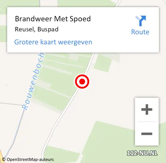 Locatie op kaart van de 112 melding: Brandweer Met Spoed Naar Reusel, Buspad op 30 augustus 2017 19:07