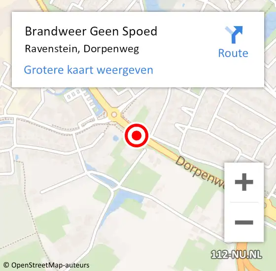 Locatie op kaart van de 112 melding: Brandweer Geen Spoed Naar Ravenstein, Dorpenweg op 30 augustus 2017 19:32