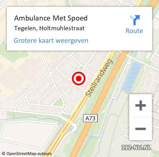 Locatie op kaart van de 112 melding: Ambulance Met Spoed Naar Tegelen, Holtmuhlestraat op 30 augustus 2017 19:56