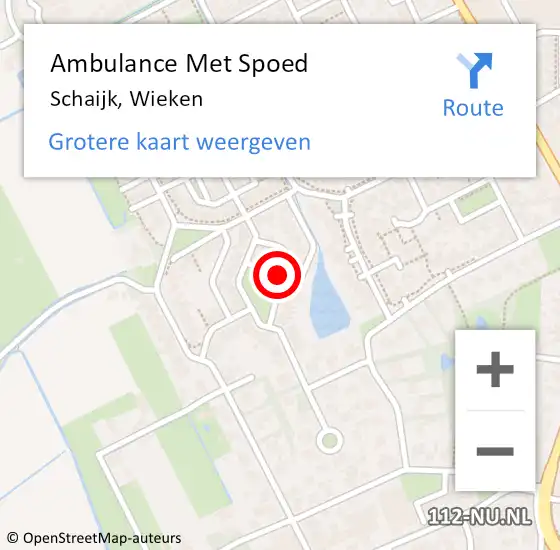 Locatie op kaart van de 112 melding: Ambulance Met Spoed Naar Schaijk, Wieken op 30 augustus 2017 20:25