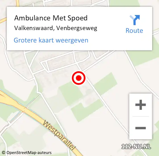 Locatie op kaart van de 112 melding: Ambulance Met Spoed Naar Valkenswaard, Venbergseweg op 30 augustus 2017 20:26