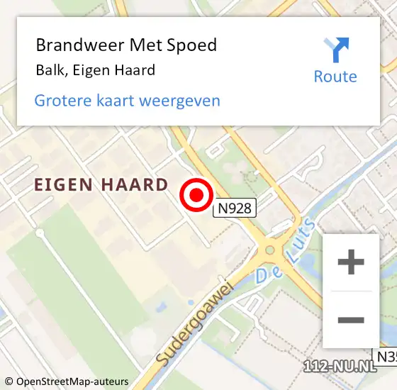 Locatie op kaart van de 112 melding: Brandweer Met Spoed Naar Balk, Eigen Haard op 30 augustus 2017 20:32