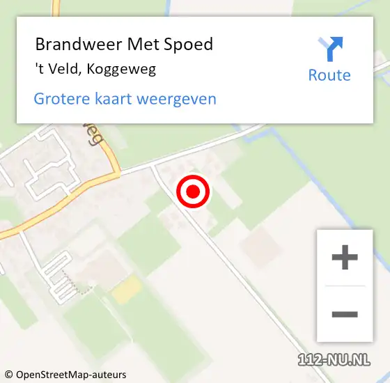 Locatie op kaart van de 112 melding: Brandweer Met Spoed Naar 't Veld, Koggeweg op 30 augustus 2017 21:08